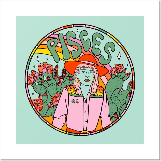 Pisces Cowgirl Wall Art by Doodle by Meg